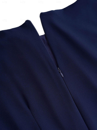 Mavi Şifon Elbise – Dantelli Fırfır Etek Uçları