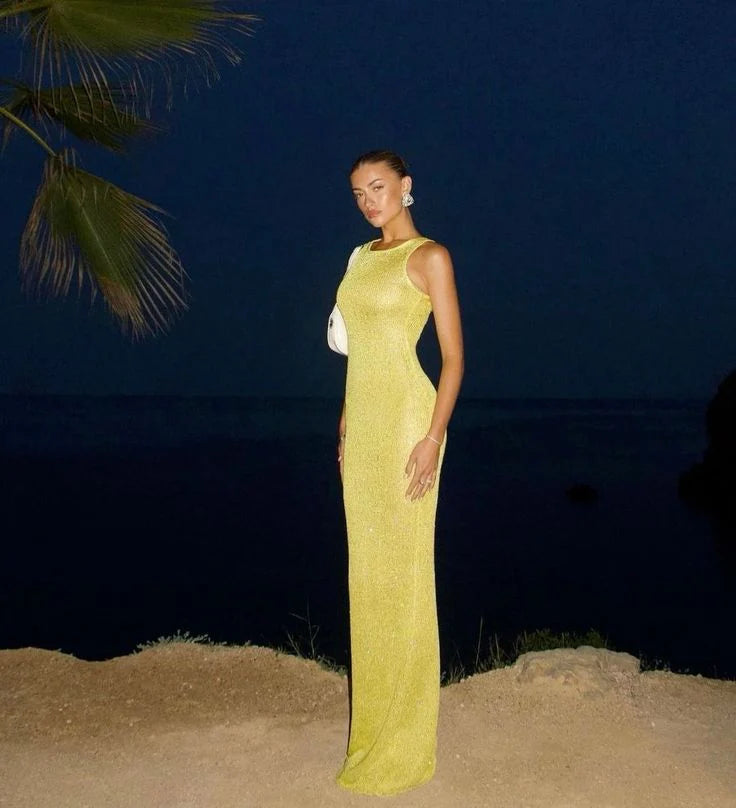 Elsie  Zarif Kolsuz Maxi Elbise