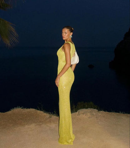 Elsie  Zarif Kolsuz Maxi Elbise