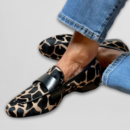 Reine | Leopar Desenli Loafer Ayakkabılar