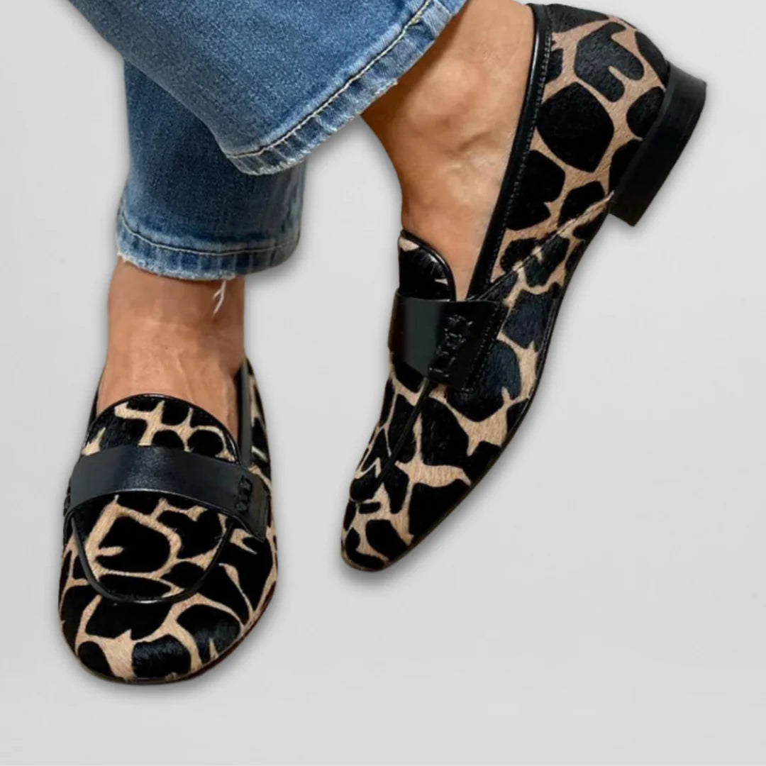 Reine | Leopar Desenli Loafer Ayakkabılar