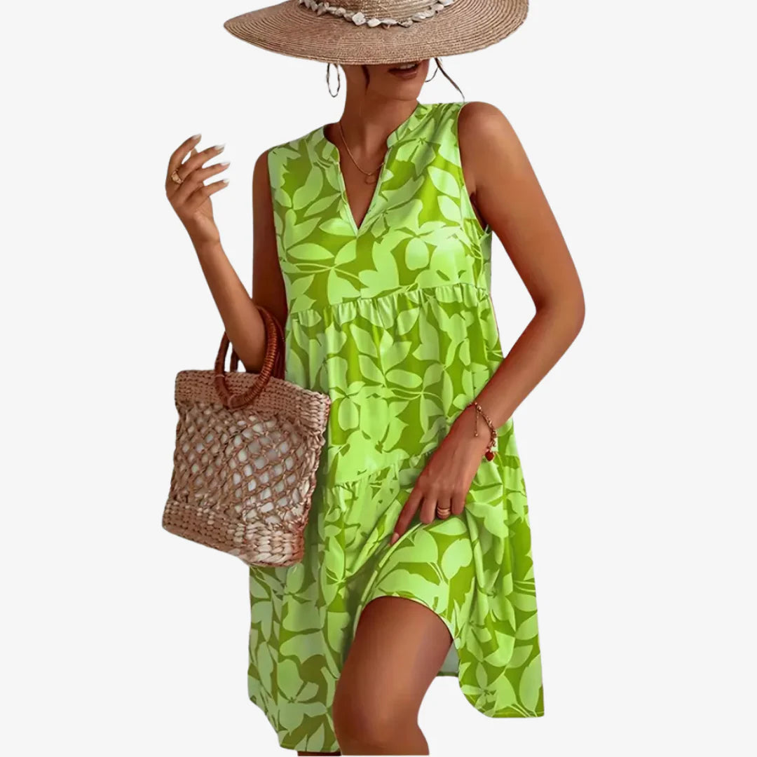 Noréa | Midi Boy Çiçek Desenli Etekli Elbise