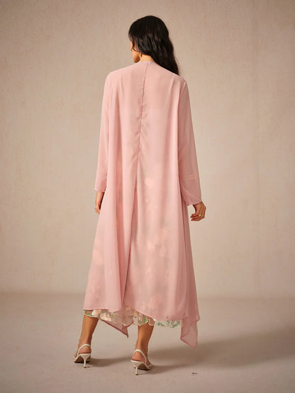 Nakış Detaylı Şifon ve Dantel Takım Set