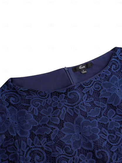 Mavi Şifon Elbise – Dantelli Fırfır Etek Uçları