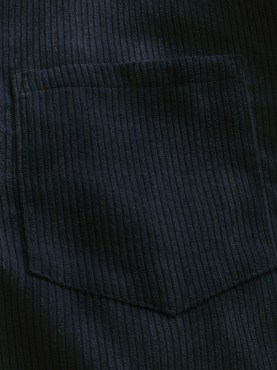 PREMİUM | Yarım Düğmeli Kadife Kollu Gömlek