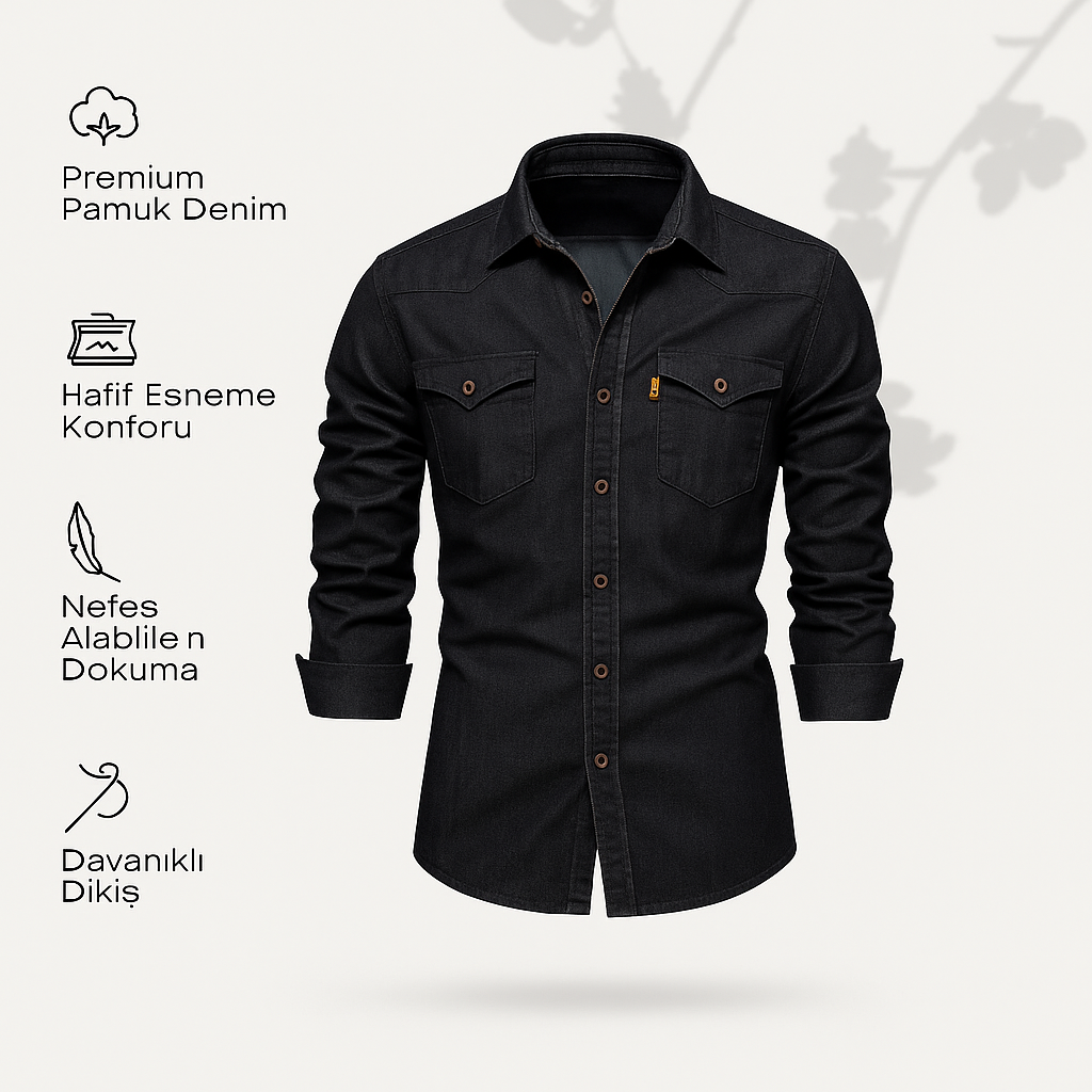 Kilian™ | Premium Pamuklu Denim Gömlek