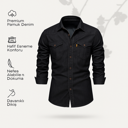 Kilian™ | Premium Pamuklu Denim Gömlek